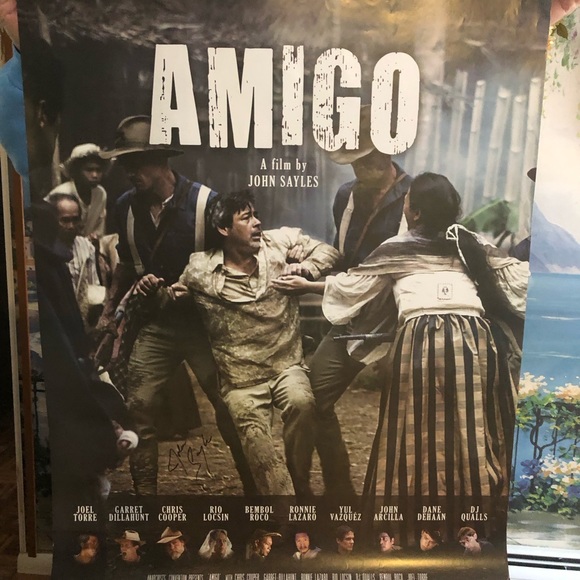 Amigo signed movie poster 39x27  signed by John Sayles rare find - Picture 1 of 3